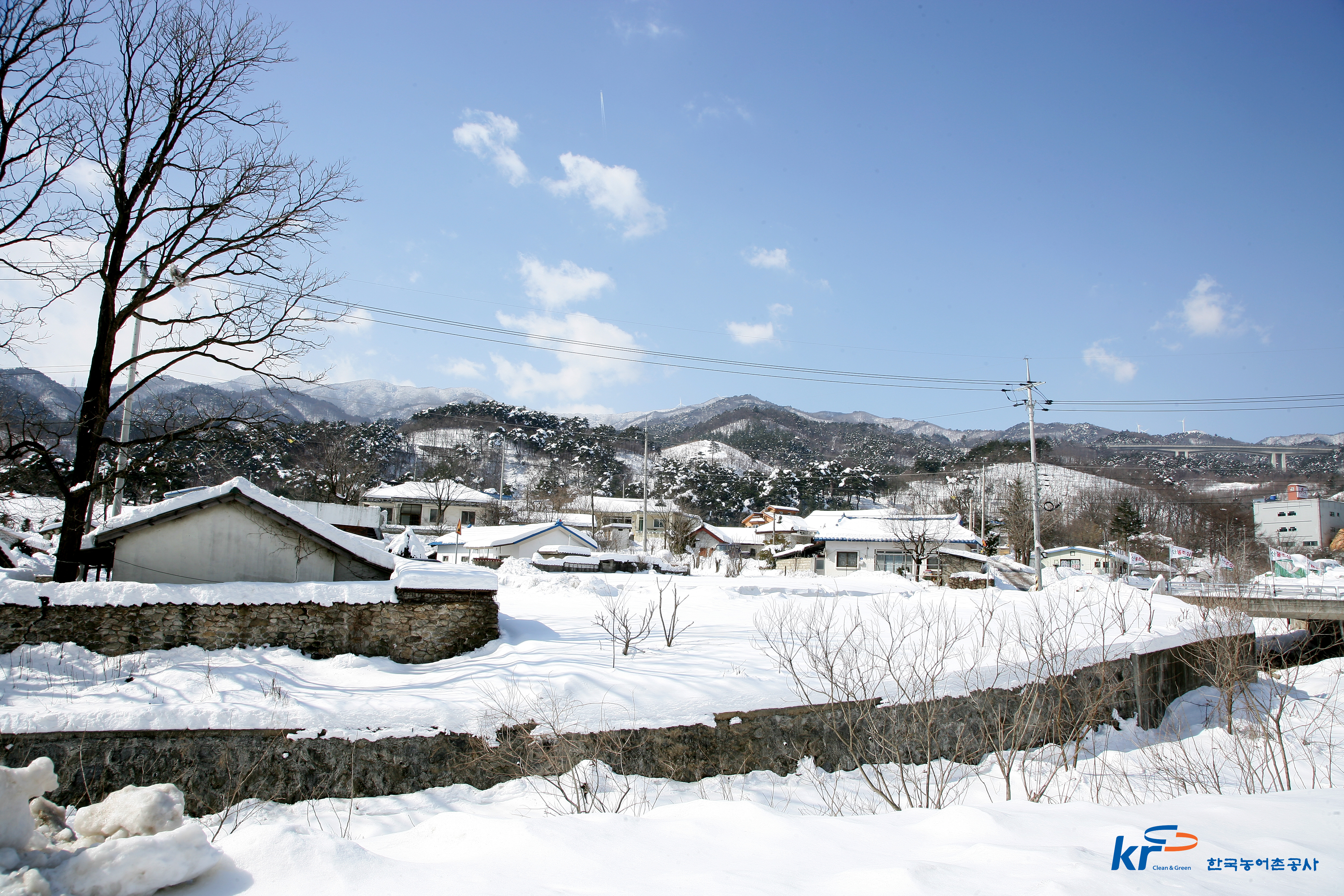 대관령 마을 겨울 풍경